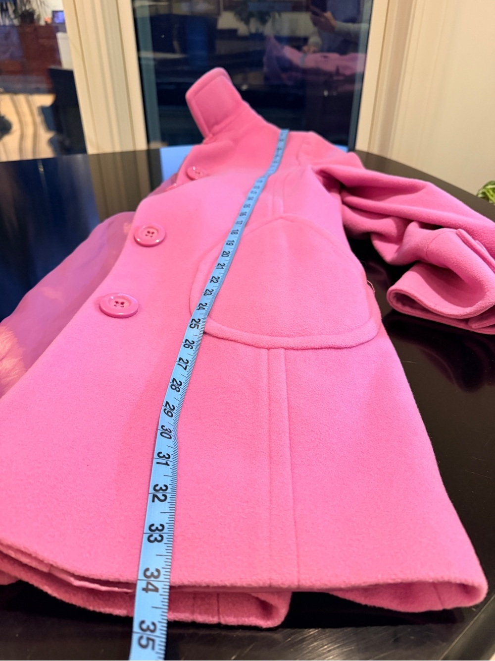 Anne Klein Pink Wool-Blend Car Coat - Picture 9 of 14